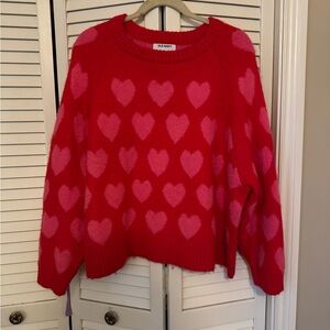 Old Navy Red and Pink Heart Sweater